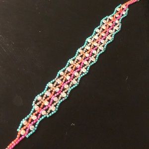 Hand painted crystal choker